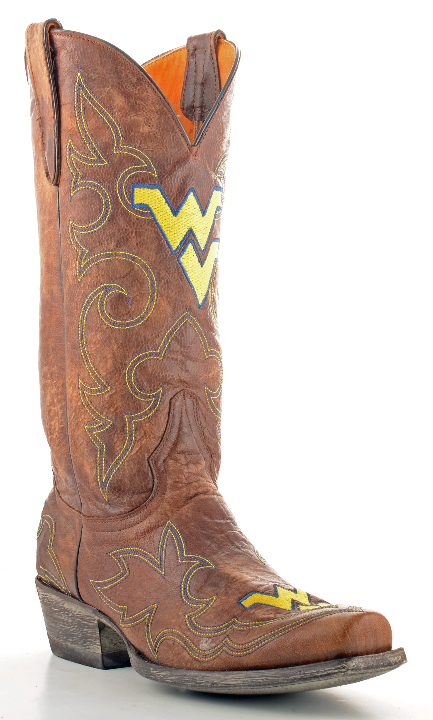 Gameday Boots Mens Brass Leather West Virginia Cowboy Boots (Size 11.5) New by GameDay Boots