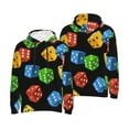 thumbnail image 5 of Mens 3D Print Sweatshirts Hooded Top Pullover Hoodie, Dice Pattern Colorful Cube, 5 of 5