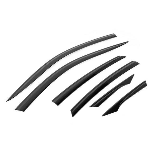 Window Deflector 6pcs Black Window Visor Vent Sun Rain Shade Deflector Fits For 2016-ON