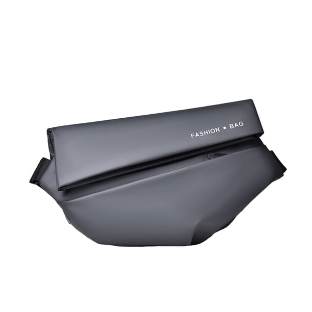 Guardurnaity Bolso De Pecho Con Bolsillos Frontales Y Traseros Con Cremallera Para Artículos Importantes Bolso De Un Solo Hombro Bolso Bandolera Bolsas de mensajero y de hombro Gris oscuro