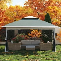 Luku 12' x 12' Outdoor Gazebo, Heavy Duty Double Roof Patio Gazebo with Netting and Curtains, Outdoor Patio Canopy for Deck Backyard Garden Lawns