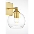 thumbnail image 5 of Living District Foster 1-Light Iron & Glass Bath Sconce in Brass/Clear, 5 of 7