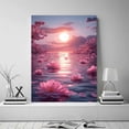 thumbnail image 2 of Mudket Pink Lotus Cherry Blossom Sunset Canvas Wall Art, Framed Ready to Hang, Floral Landscape Wall Decor for Living Room Bedroom - 12"L x 8"W, 2 of 10
