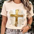 thumbnail image 2 of Oil Brushstroke Cross T-Shirt, Christian Faith Jesus Easter Tee, 2 of 6