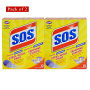 S.O.S Cleaning Steel Soap Wool Pads - 10 Count Box (Pack of 2)