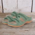 thumbnail image 4 of Orthopedic Wedge Sandals for Women Open Toe Slides Fashion Bohemia Embroidery Slip on Beach Shoes Comfortable Slip on Summer Slippers Light Green Size 9.5, 4 of 6