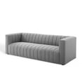 thumbnail image 1 of Tufted Sofa, Fabric, Light Grey Gray, Modern Contemporary Urban Design, Living Lounge Room Hotel Lobby Hospitality, 1 of 9