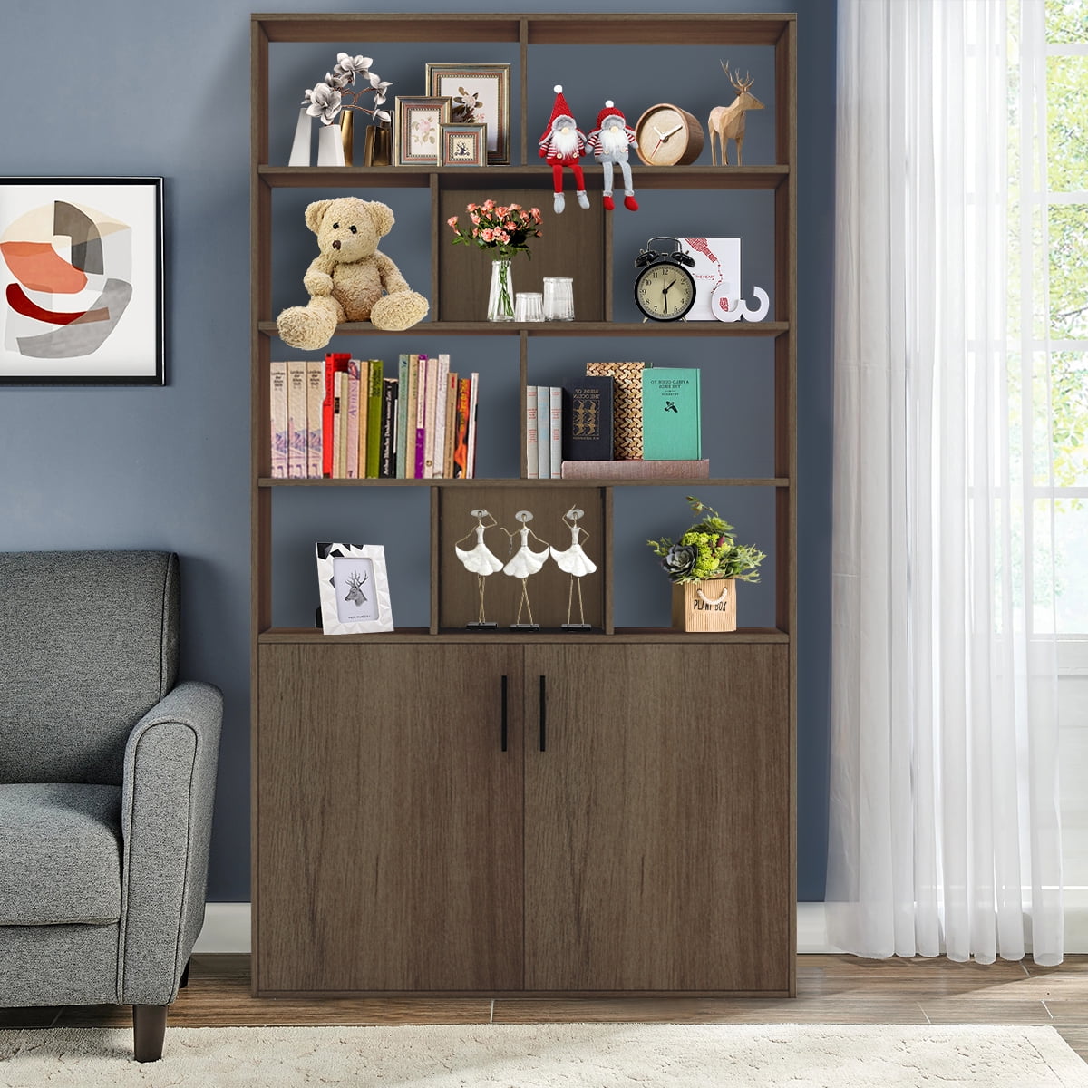 Buy BigSave Open Bookshelf with Doors, 5Tier Bookcase with