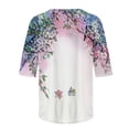 thumbnail image 5 of Half Sleeve T Shirts for Women Plus Size S-3XL Floral Printed Crew Neck Graphic Tee Tshirts Summer Casual Tops (X-Large, White 05), 5 of 5
