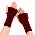 thumbnail image 2 of Weikingp Warm Gloves, Thermal Gloves for Women Warm Glove Windproof Elastic Texting Black Gloves Women Warm Lined Gloves Warm Thermal Outdoor Gloves, Knitted Gloves, Heating Gloves Red, 2 of 5
