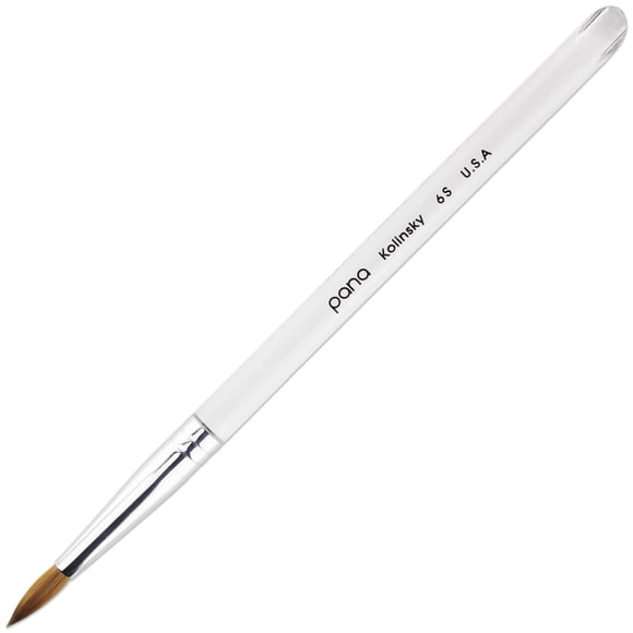 Pincel acrílico para uñas PANA Pure Kolinsky Hair, tamaño 6, con mango