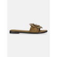 thumbnail image 2 of No Boundaries Studded Faux Suede Flower Slide Sandals, Women's, 2 of 6