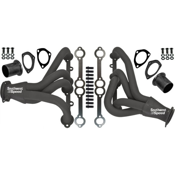 Southwest Speed Black 1978-1991 Gm Performance Short Headers For Small Block Chevy 305-350,Chevy Malibu Camaro Buick Regal Cutlass Pontiac Firebird