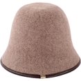 thumbnail image 4 of CoCopeaunts Wool Bucket Hat Women Autumn Winter Warm Fisherman Hats Vintage Solid Color Casual Simple Packable Bucket Hat Cap, 4 of 8