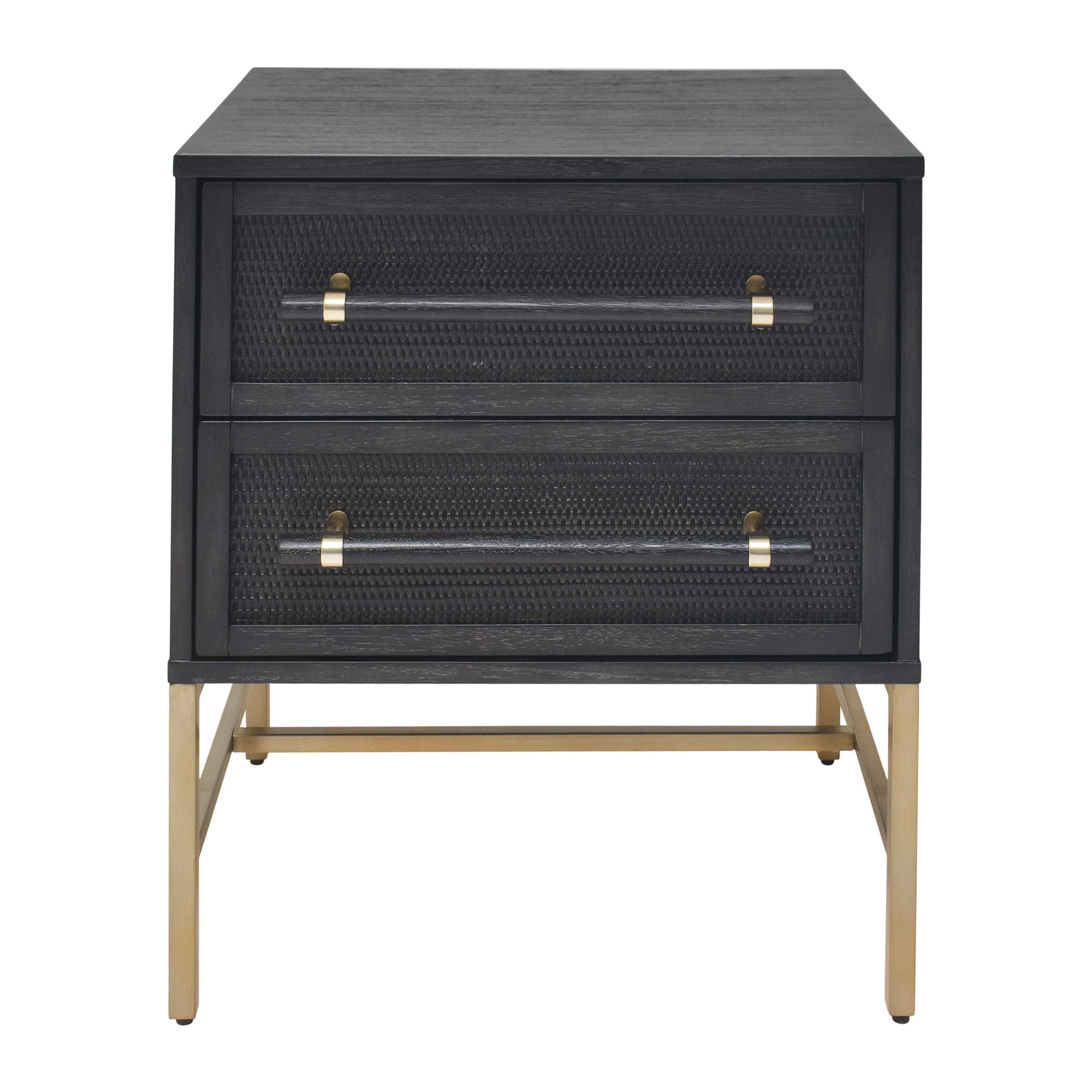 Hopper Studio Sophia Antique Black 2-Drawer Nightstand - Stylish Storage