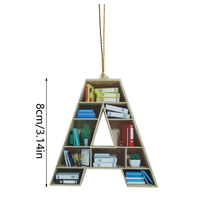 JJKBVCLO Book Lovers Heart Shaped Bookshelf Pendant Acrylic Ornament