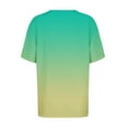 thumbnail image 3 of Womens Plus Size Summer Tops, Short Sleeve Shirts for Women Fashion Loose Fit Ombre Tie Dye V Neck T-Shirts, 3 of 6