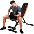 thumbnail image 1 of YUSAZENS Adjustable Weight Lifting Bench Square Tube Carbon Steel Frame With Sponge Pad Home Gym Workout Stool Side Orange, 1 of 9