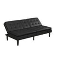 Mainstays Memory Foam PillowTop Futon with Cupholder, Black Faux
