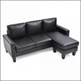 thumbnail image 2 of Modern Minimalist Reversible Sectional Sofa Chaise – Perfect for Small Living Rooms | Black | PU | Foam, 2 of 6