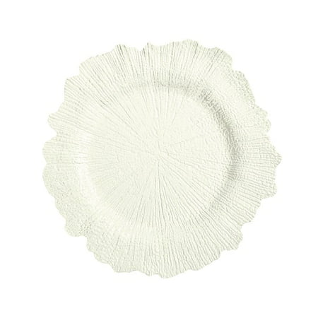 

Pack of 10 Reef Acrylic Plastic Charger Plate - Ivory for Dinner Parties Weddings Anniversaries Birthday Parties Housewarming