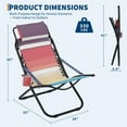 thumbnail image 3 of Towallmark Folding Beach Chair with Headrest - Lightweight Portable Foldable Recliner for Outdoor, Ocean, Camping - Vibrant Rainbow Stripes Design, 3 of 7