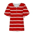 thumbnail image 4 of gbyLJF Woman Blouses And Shirts Concert Tops for Women Womens V Neck T Shirts Loose Fit Ladies Blouses Red XXL, 4 of 4