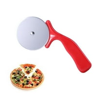 HEMOTON Stainless Steel Pizza Cutter with Red Plastic Handle for Baking Use Classic Wheel Slicer Easy to Clean 3.5 inch