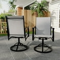 thumbnail image 7 of Patio Swivel Dining Chairs Textilene High Back Set of 2, All Weather Patio Chair with Padded Textilene, Outdoor Swivel Rocker Chair for Lawn, 7 of 7