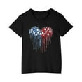 thumbnail image 5 of BRGZLK Independence Day Shirts For Kids Fashion Cute USA Flag Printed Tees Boys Girls Loose Round Neck Casual Short Sleeve Cotton Tops Black 7-8 Years, 5 of 6