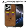 thumbnail image 2 of TECH CIRCLE for iPhone 16 Plus Wallet Case 6.7" 2024, PU Leather Back Cover Case with Stand Function, Built-in Card Slots & Mirror, Portable Lightweight Case with Shoulder Strap & Lanyard, Brown, 2 of 10