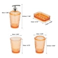 thumbnail image 2 of Unique Bargains 4Pcs Transparent Bathroom Accessories Set Orange Red, 2 of 4
