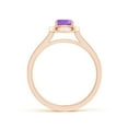 thumbnail image 2 of ANGARA Natural 0.6 Ct. Amethyst with Diamond Halo Ring in 14K Rose Gold for Women (Ring Size: 5), 2 of 9