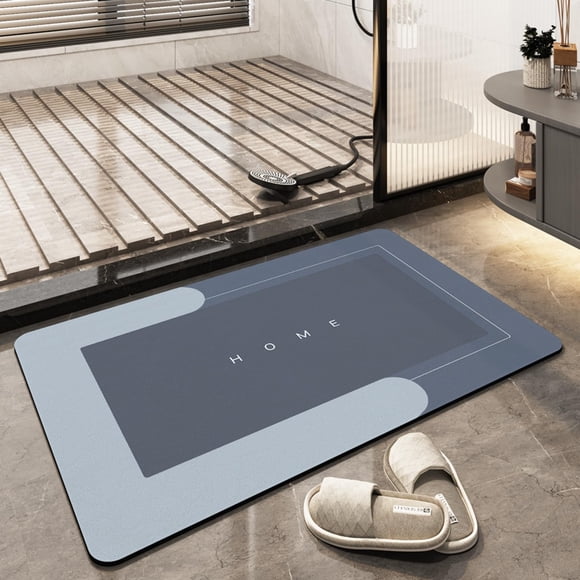 Alfombra de baño TOKLYUIE superabsorbente, de secado rápido, azul, 50 x 80 cm