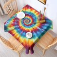 thumbnail image 2 of Colorful Tie Dye Mandala Pattern Square Tablecloth,Waterproof Square Table Cover,Wipeable Spillproof Washable Table Cover for Home Kitchen Party Decor 42"X42"(107x107cm), 2 of 6