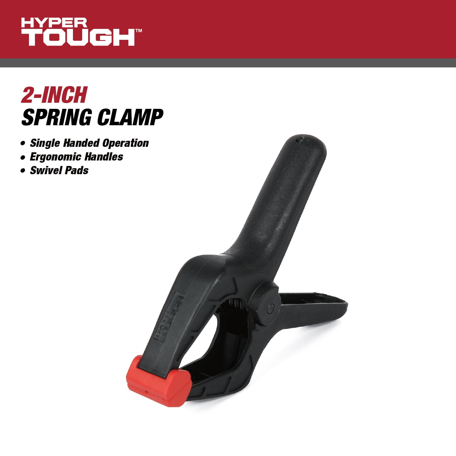 Hyper Tough 2-inch Light-Duty Spring Clamp with Swivel Pads