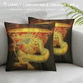 thumbnail image 3 of Orinice Dragon Art Emperor Huizong of Song Cloisonnism Graphic Decorative Pillow Cover for Home Couch Living Room Sofa Square Pillow Case 1PC 20x20in, 3 of 5
