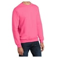 thumbnail image 4 of Mens Core Fleece Classic Crewneck Cotton/Poly fleece Sweatshirt Neon Pink M, 4 of 6