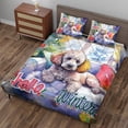 thumbnail image 3 of Watercolor Hello Winter Poodle Chill Christmas Welcome Quilt Bedding Set Poodles Dog Lover Gifts Idea 1 Blanket Bed Cover 2 Pillowcases - 00016, 3 of 5