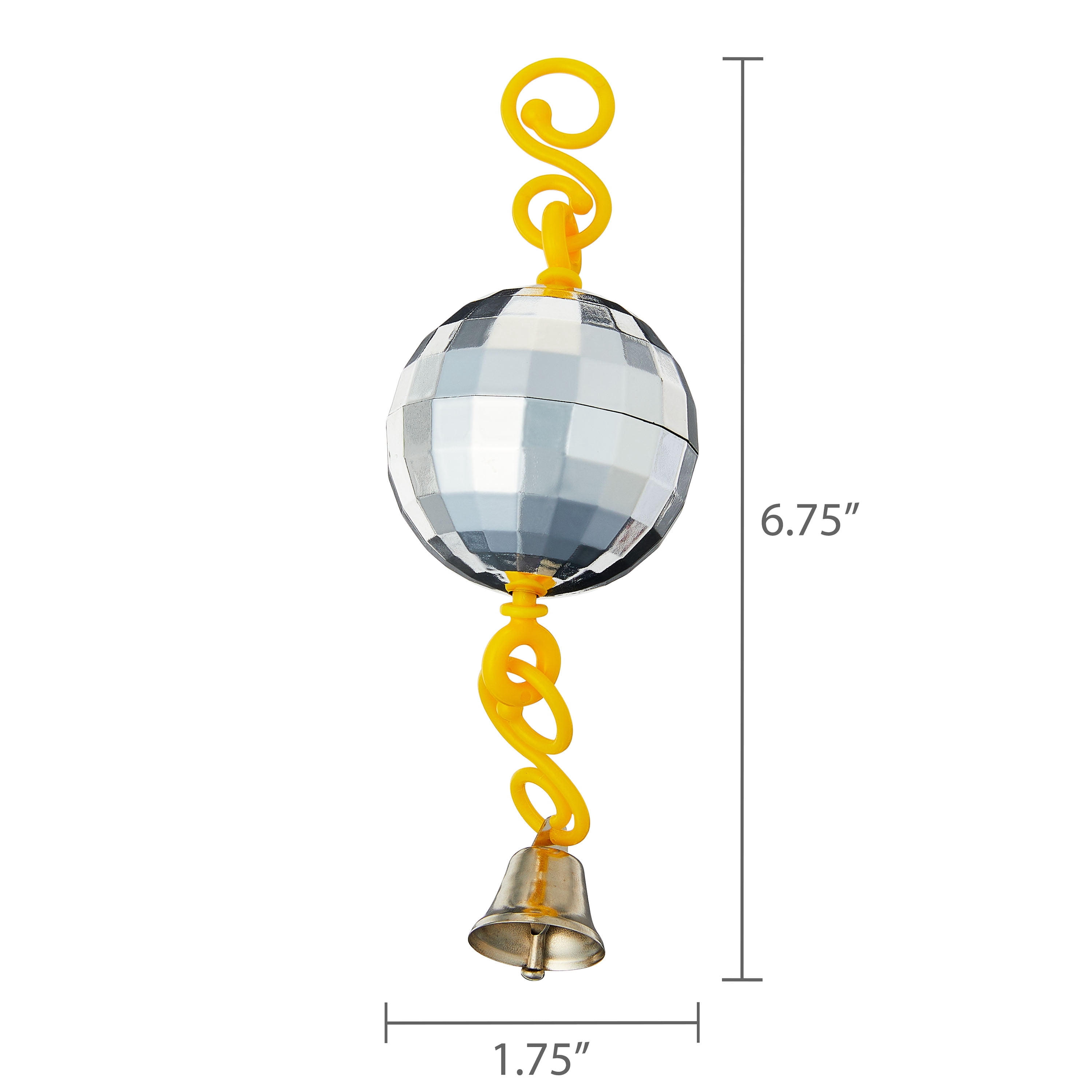 Vibrant Life Spinning Disco Ball Bird Toy with Plastic Clip Mount