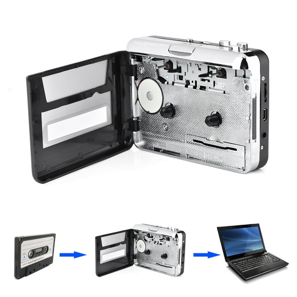 Convertisseur cassette en mp3, lecteur de cassette lecteur de cassette avec  casque, lecteur de musique d'enregistrement audio cassette USB à PC mp3  commutateur de CD Conve