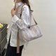 thumbnail image 3 of Bolso de mano de gran capacidad con cremallera para mujer choque de colores para salidas de trabajo uso diario, 3 of 8