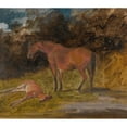 thumbnail image 2 of George Garrard 14x12 Black Ornate Wood Framed Double Matted Museum Art Print Titled: A Mare and Foal, Prince of Wales's Stud Aston Clinton, 2 of 5
