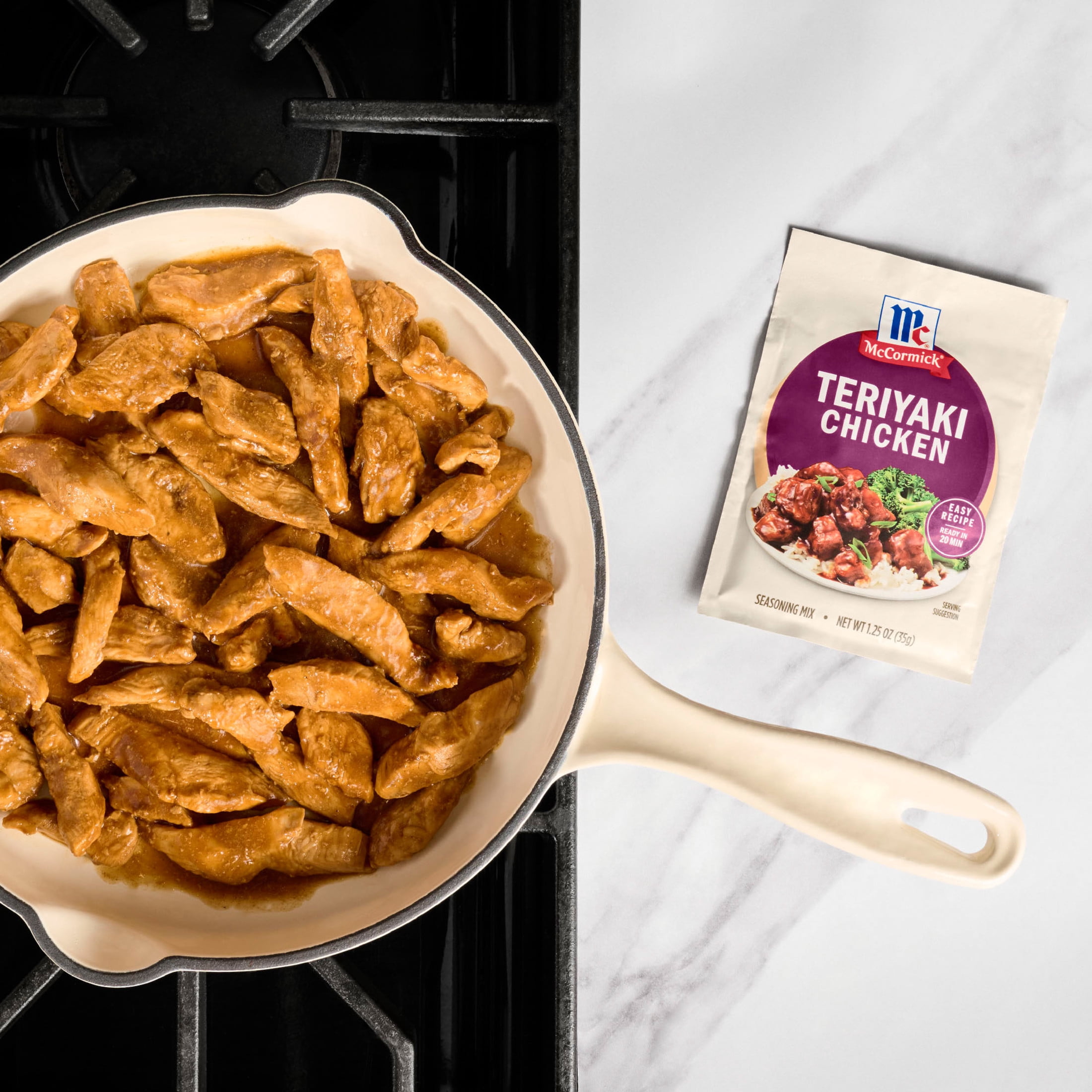 (6 pack) McCormick Teriyaki Chicken Seasoning Mix, 1.25 oz Packet