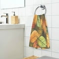 thumbnail image 3 of Yayeee 100% Cotton Hand Towels for Bathroom 16" x 28" Soft Absorbent Kitchen Towel, Green Retro Leaves, 3 of 7