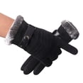 thumbnail image 1 of Guantes de nieve resistentes al viento Guantes de esquí Antideslizantes Ajustable Calor Mantener de cerdo Guantes de snowboard de material cuero para Un negro 3D, 1 of 8