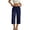 Blue -BM13, variant on Capri Cotton Linen Wide Leg Pants for Women Plus Size with Pockets High Waisted Elastic Drawstring Summer Casual Cropped Trousers Khaki 3XL