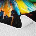 thumbnail image 5 of Manfei Boys Rugby Bed Spread Queen, Sports Gaming Queen Coverlet Set, Black Multicolor Brown, Black Reversible 3-Piece, 1 Quilt and 2 Pillowcases, 5 of 7