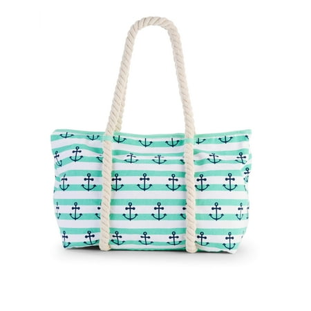 No Boundaries Mint Anchor Rope Tote