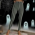 thumbnail image 4 of Mingw Striped Print Halloween Leggings for Women Sports Fitness Pants Casual Tight Fitting Yoga Pants Stretch Pants,Khaki,XL, 4 of 6